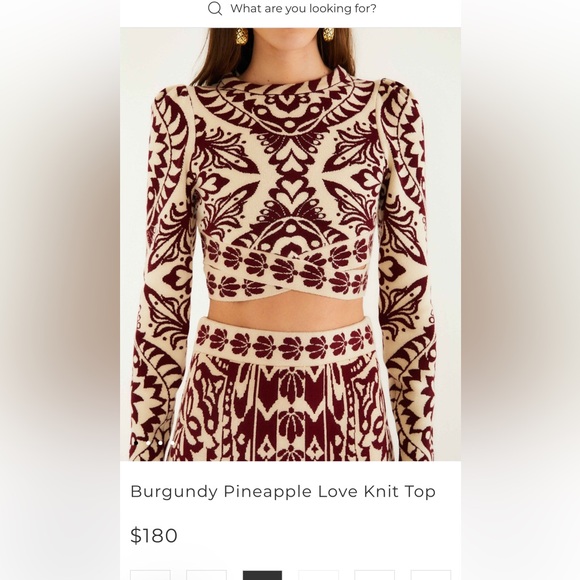 Farm Rio: Burgundy Pineapple Love Knit Top - Picture 5 of 10